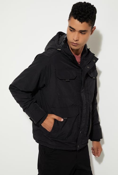URB_N Men Solid Utility Jacket