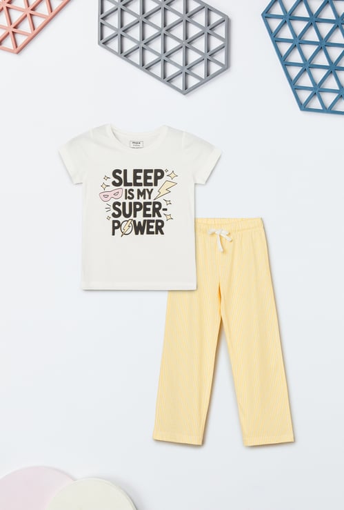 Girls Striped Sleepwear Set
