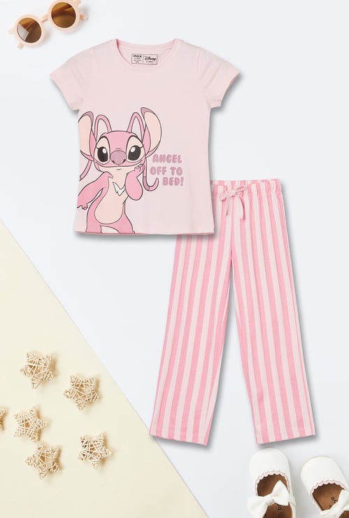 Girls Lilo & Stitch Print Sleepwear Set