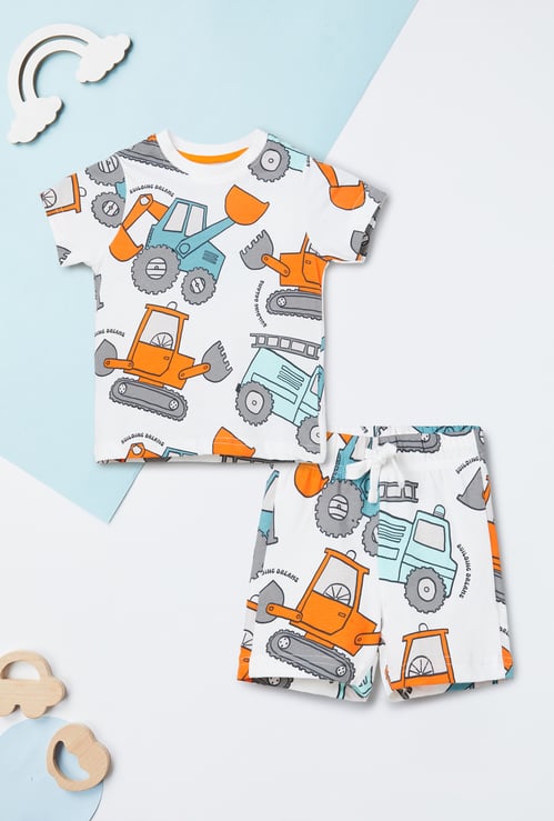 Boys Printed T-shirt with Short Set