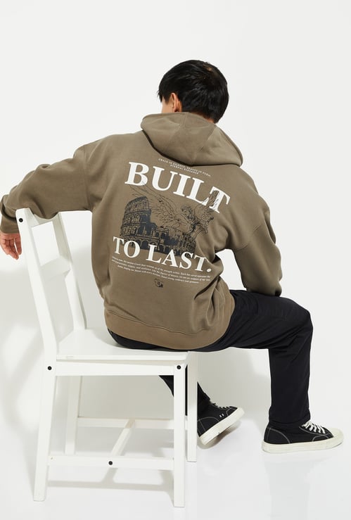 URB_N Men Back Print Oversized Sweatshirt