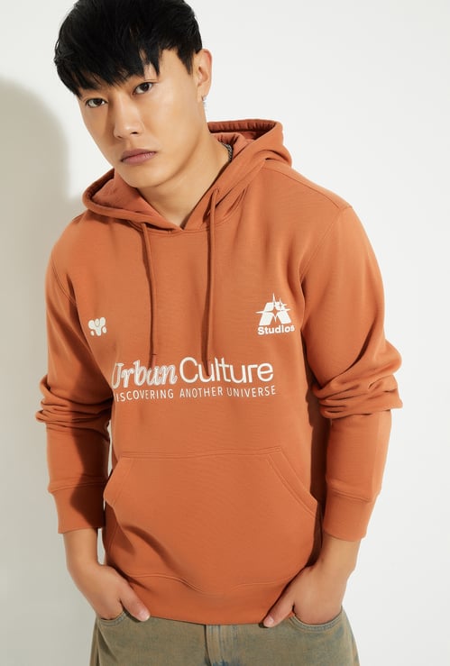 URB_N Men Printed Hooded Sweatshirt