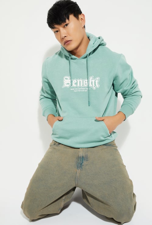 URB_N Men Printed Hooded Sweatshirt