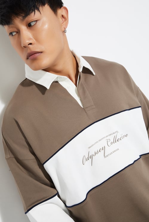 URB_N Men Colourblock Oversized Sweatshirt