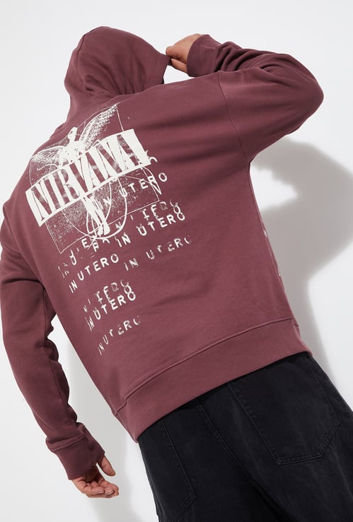 URB_N Men Nirvana Back Print Oversized Sweatshirt