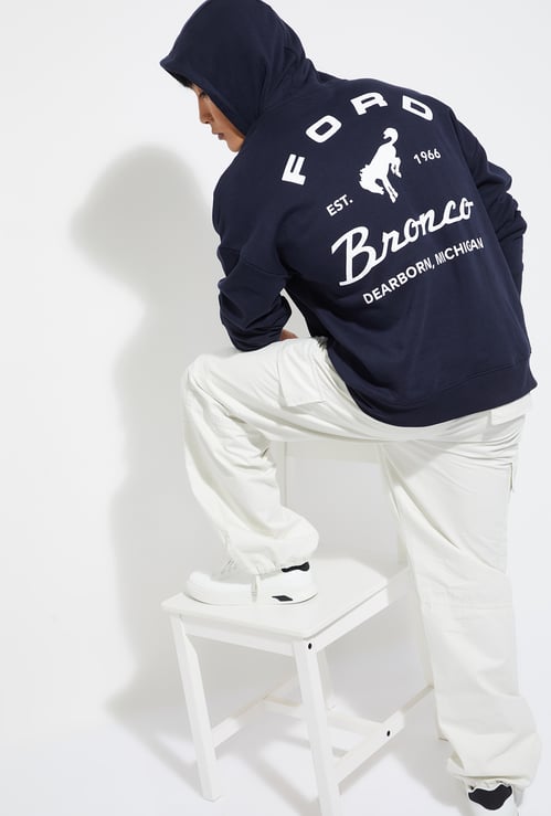 URB_N Men Ford Back Print Oversized Sweatshirt