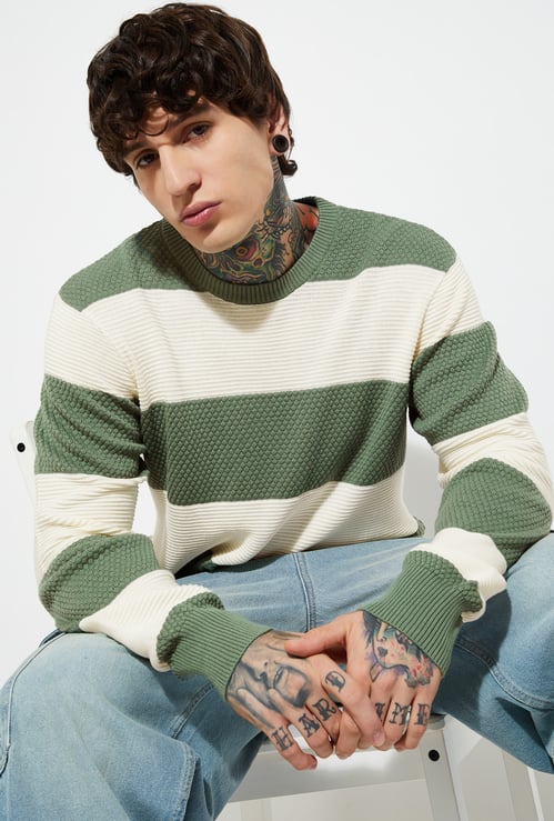 URB_N Men Striped Sweater
