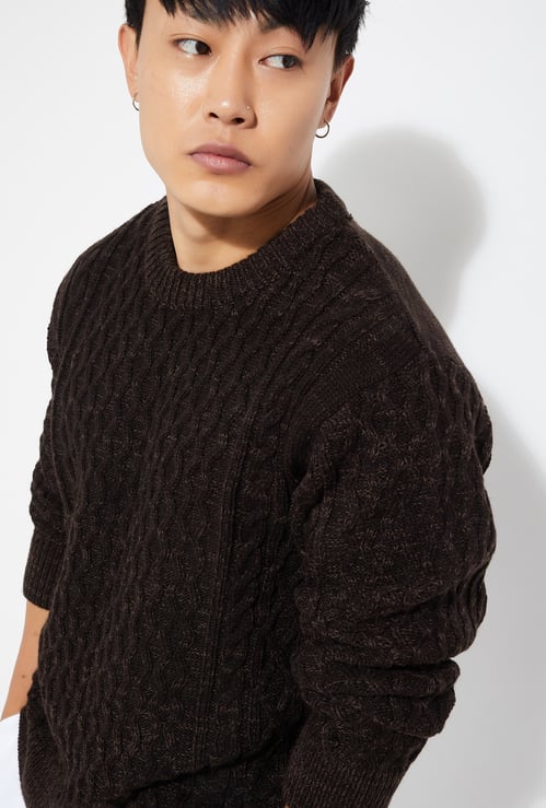 URB_N Men Cable Knit Sweater