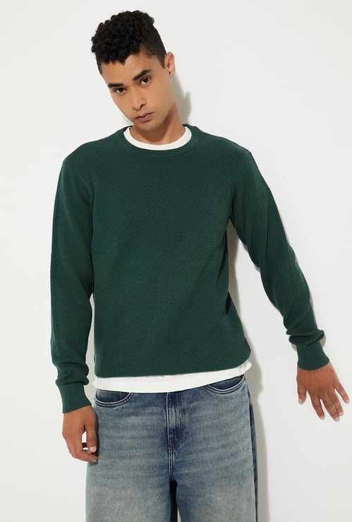 URB_N Men Solid Regular Fit Sweater