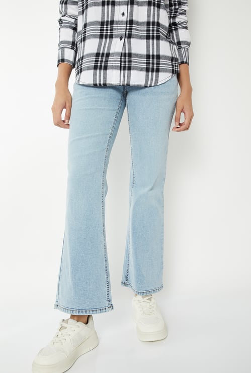 Women Washed Flared Jeans