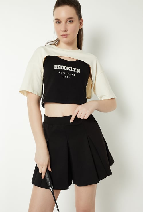 Women Printed Layered Slim Fit T-shirt