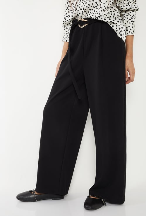Women Pleated Wide Leg Trousers
