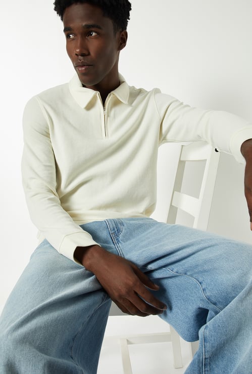 Men Textured Polo T-shirt