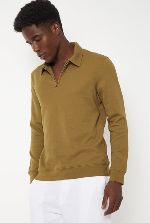 Men Textured Polo T-shirt