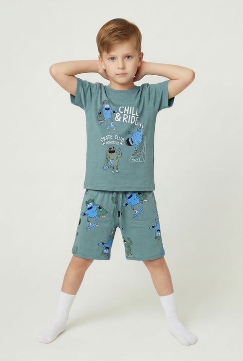 Girls Printed Shorts Set