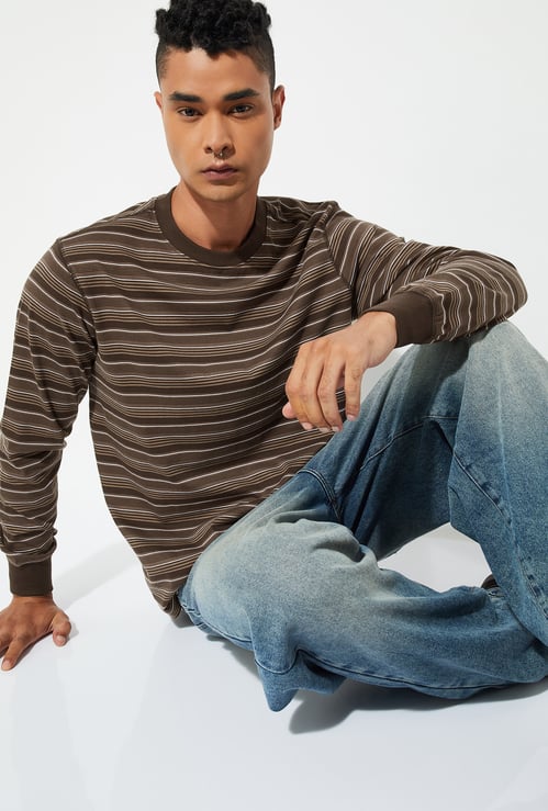URB_N Men Striped Oversized T-shirt