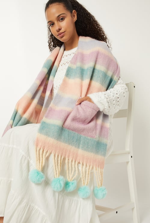 Women Striped Muffler