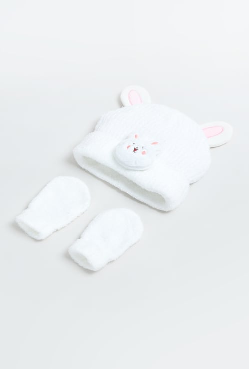 Kids Applique Beanie with Mittens