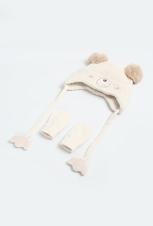 Kids Knit Beanie with Mittens