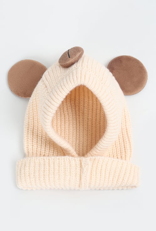 Kids Knit Monkey Cap with Applique