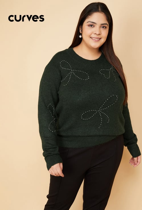 Women Embellished Sweater