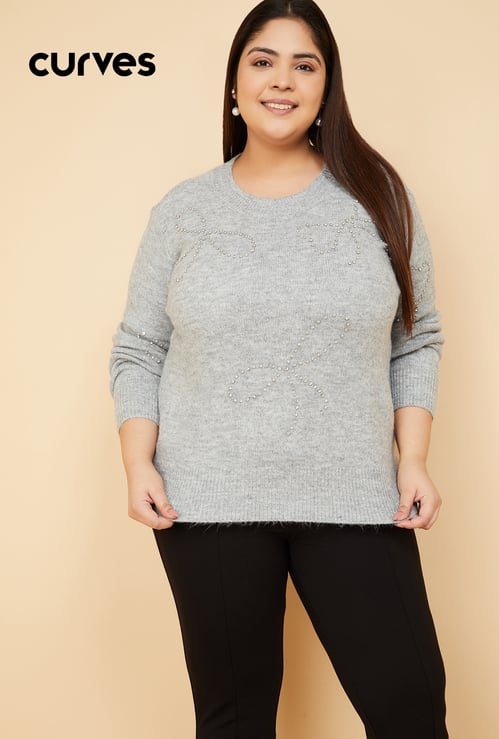 Women Embellished Sweater