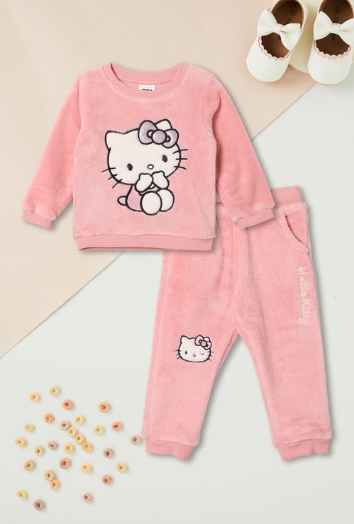 Girls Hello Kitty Fuzzy Joggers Set