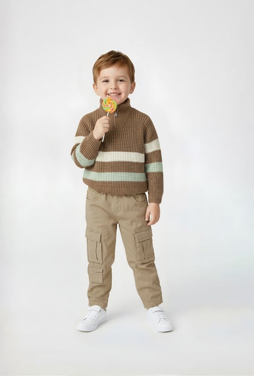 Boys Solid Cargo Trousers