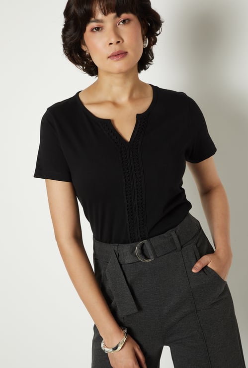 Women Crochet Panel Top