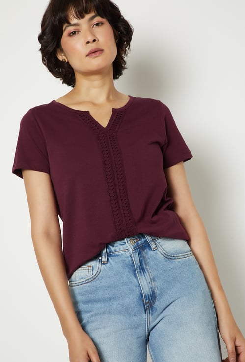 Women Crochet Panel Top