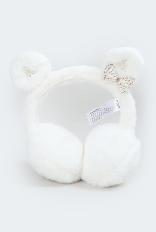 Girls Bow Embellished Earmuffs