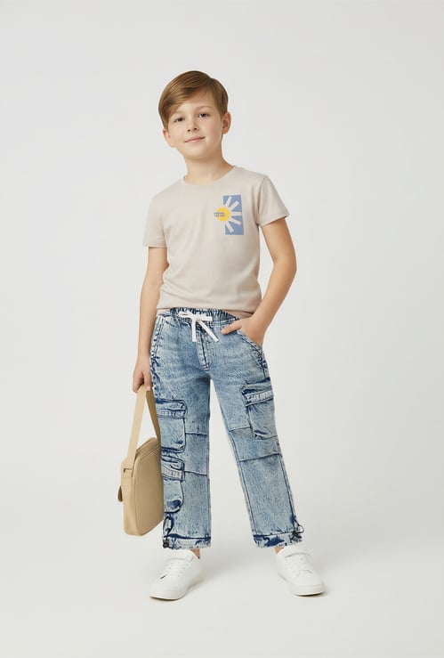 Boys Washed Cargo Jeans