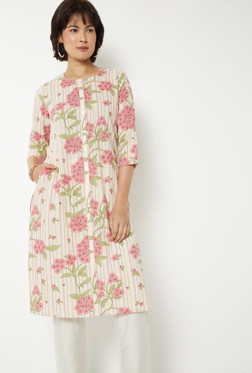 Women Floral Printed Straight Kurta