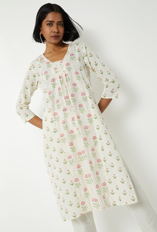 Women Floral Print Straight Kurta