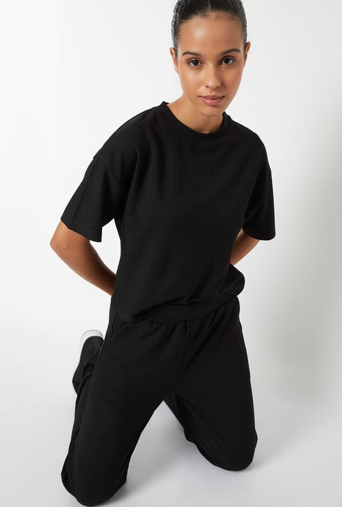 Women Ribbed Sports T-shirt