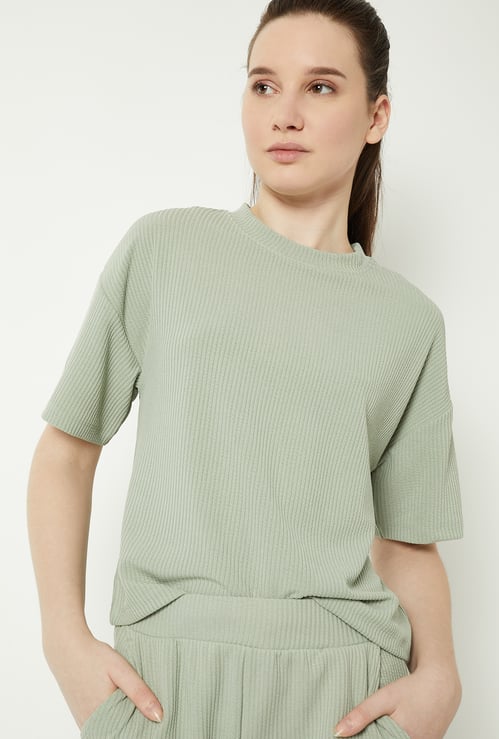 Women Ribbed Sports T-shirt