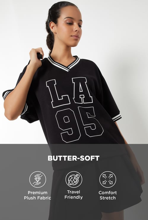 Women Printed Buttersoft Boxy Fit Sports T-shirt