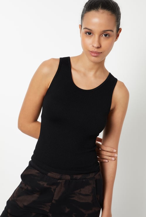 Women Ribbed Sports Tank Top