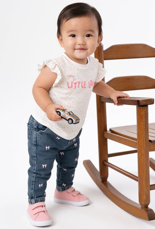 Girls Embroidered Slim Fit Jeans