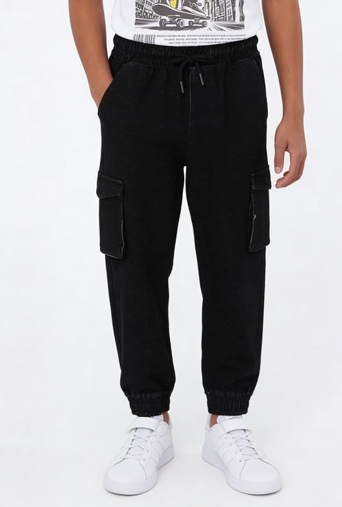 Boys Knit Cargo Joggers