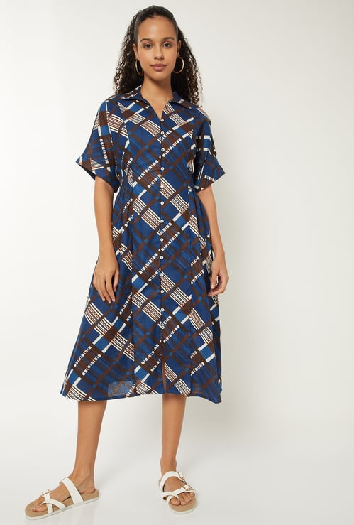 Women Printed Shirt Dress