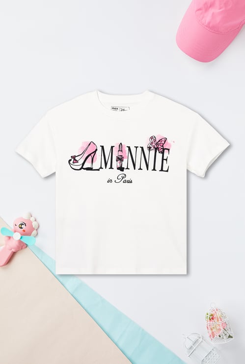 Girls Minnie Print T-shirt