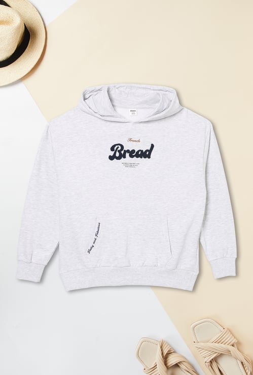 Girls Printed Hooded Sweatshirt