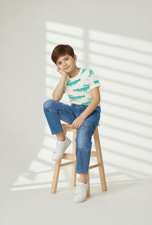 Boys Washed Cargo Jeans