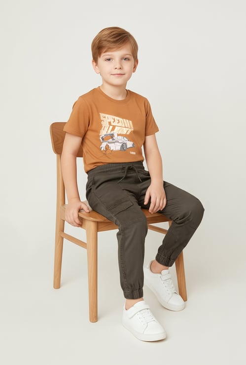 Boys Solid Cargo Joggers