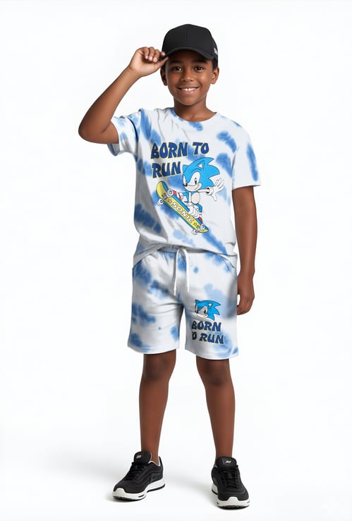 Boys Sonic Printed Shorts Set