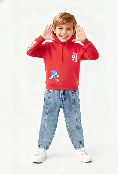 Boys Sonic Print Oversized Sweatshirt