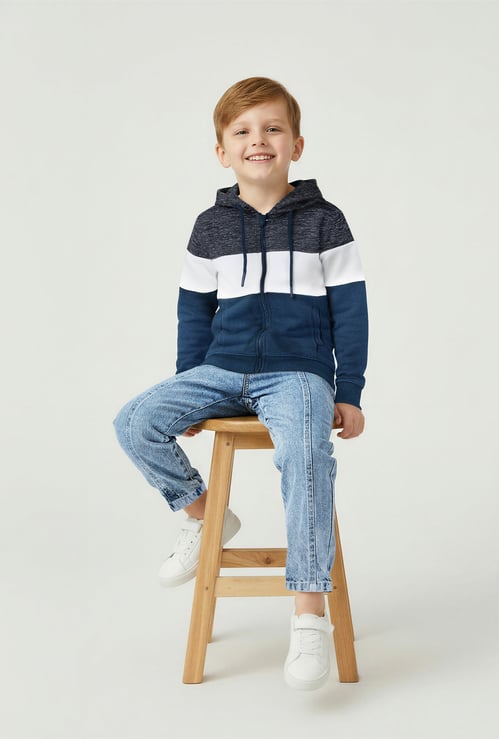 Boys Colourblock Hooded Sweatshirt