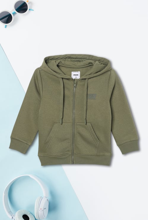 Boys Solid Hooded Sweatshirt