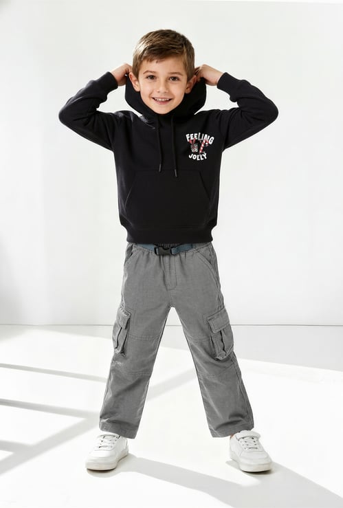 Boys Printed Hooded Sweatshirt
